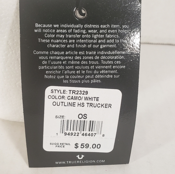 NWT Men's True Religion Camo Trucker Hat - Picture 4 of 6